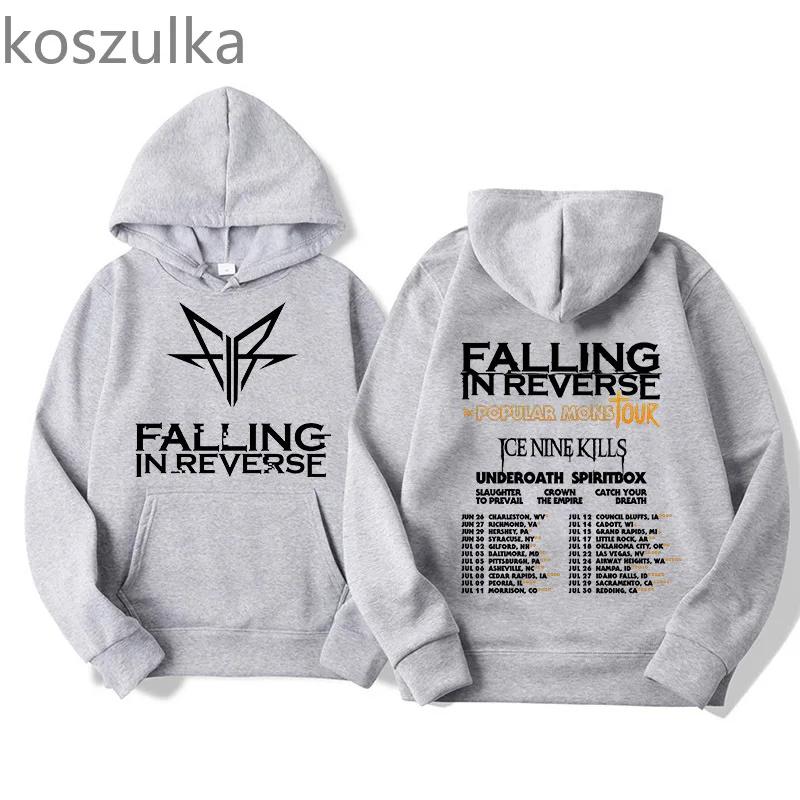 Falling In Reverse Популярная толстовка с капюшоном Mons Повседневная одежда Kawaii Athleisure Печатный дизайн для девочек Толстовки Смешная графическая одежда