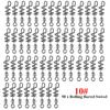 50Pcs Stainless Steel Rolling Barrel Swivels with Screwed Snap Fishing Bait Hook Connector(10#)