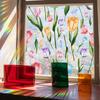 Xc2004-Kq Tulip Flower Window Sticker Sunlight Colorful Static Glass Sticker Home Decoration Sticker