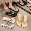 Fashion Luxury Summer Women's Flip Flops with Rhinestone Decoration Sandals, Flat Bottomed Lightweight and Comfortable Slippers