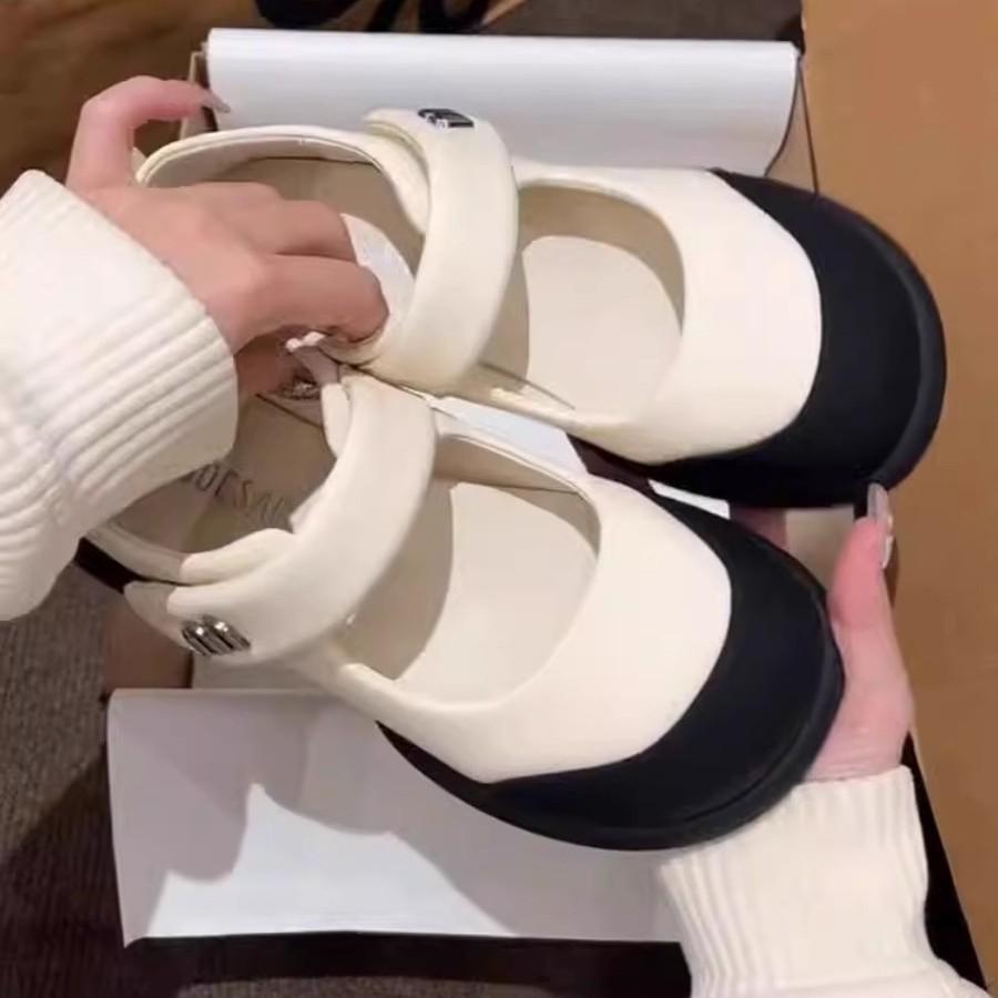 Women's 2025 Mary Jane Sandals: Thick Sole, Soft Leather, Velcro Closure, Comfortable Summer Shoes