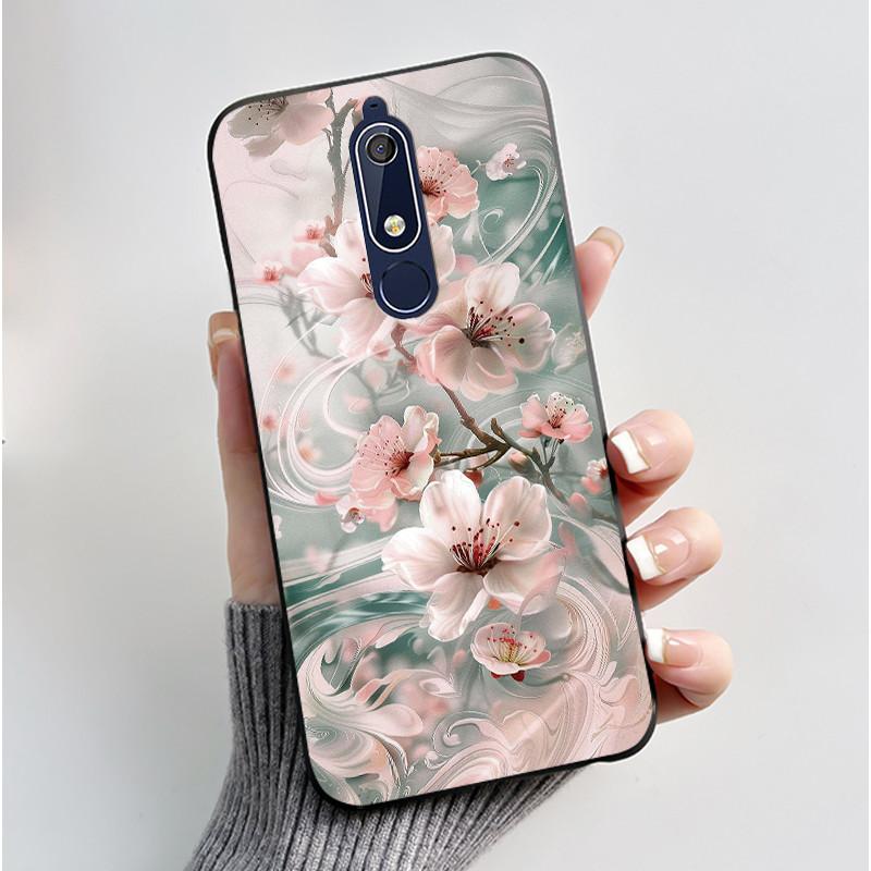 Милый Чехол Для Nokia 5.1/Nokia 5.1 Plus/Nokia X5/Nokia 5 Funda Чехол с Рисунком Защитная Крышка Мягкий Силикон Мультяшный Черный Корпус