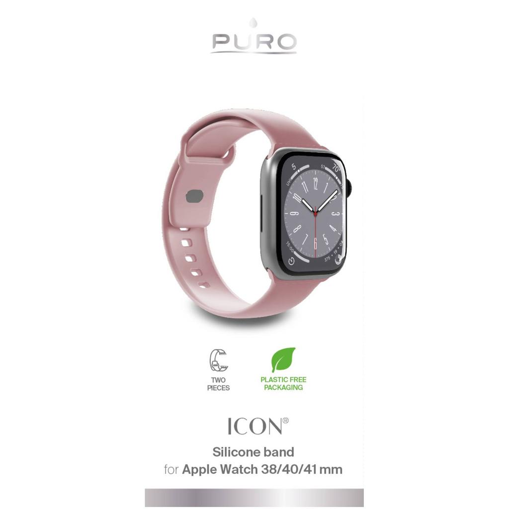 Silicone strap for Apple Watch 38 40 41 mm Icon pink - 2 pcs.