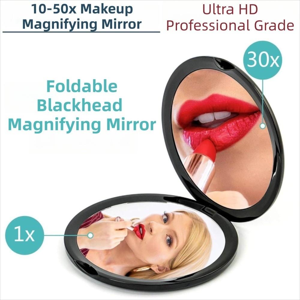 Double Sided Folding Magnifying Makeup Mirror Compact Pocket Mirror for Precise Makeup Application