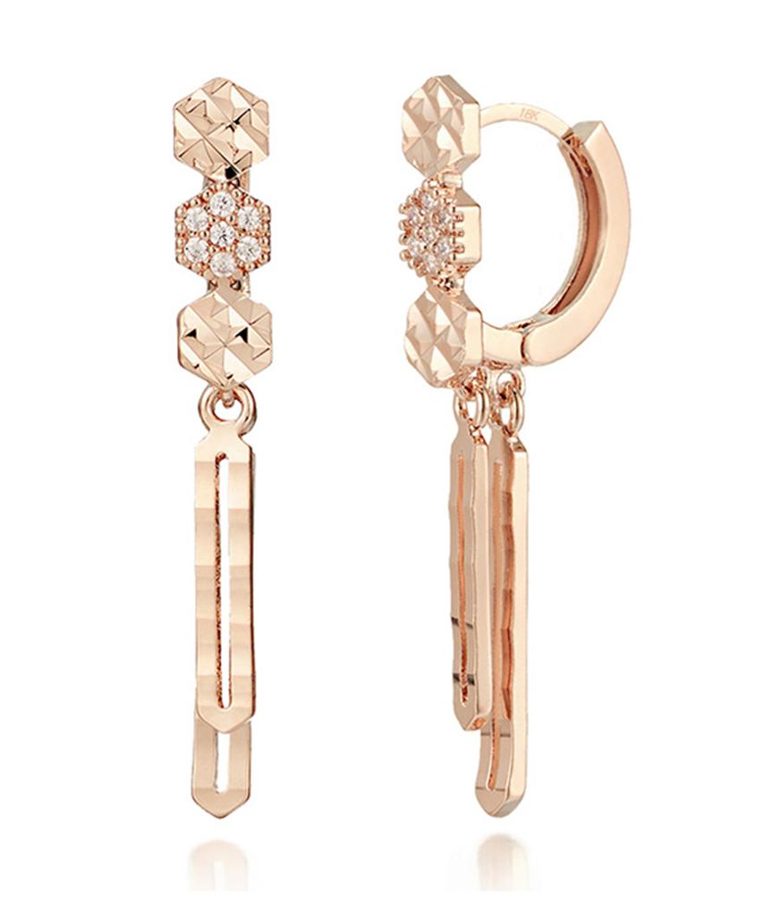 Geigerjewelry 18K Gf Серьги-пусеты с кубическим цирконием One-Touch Gi8Kpee035