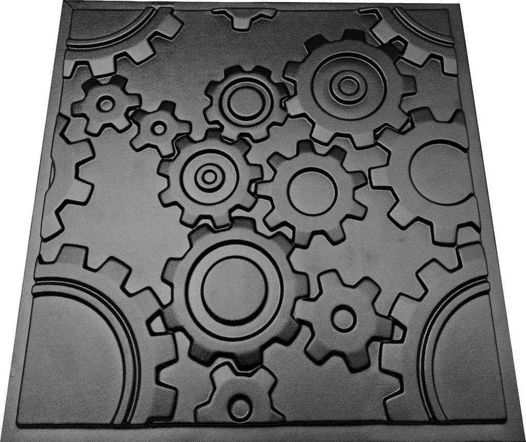 3D стеновая панель Форма для гипсовой, гипсовой или бетонной плитки для декоративных стеновых панелей "Механика"