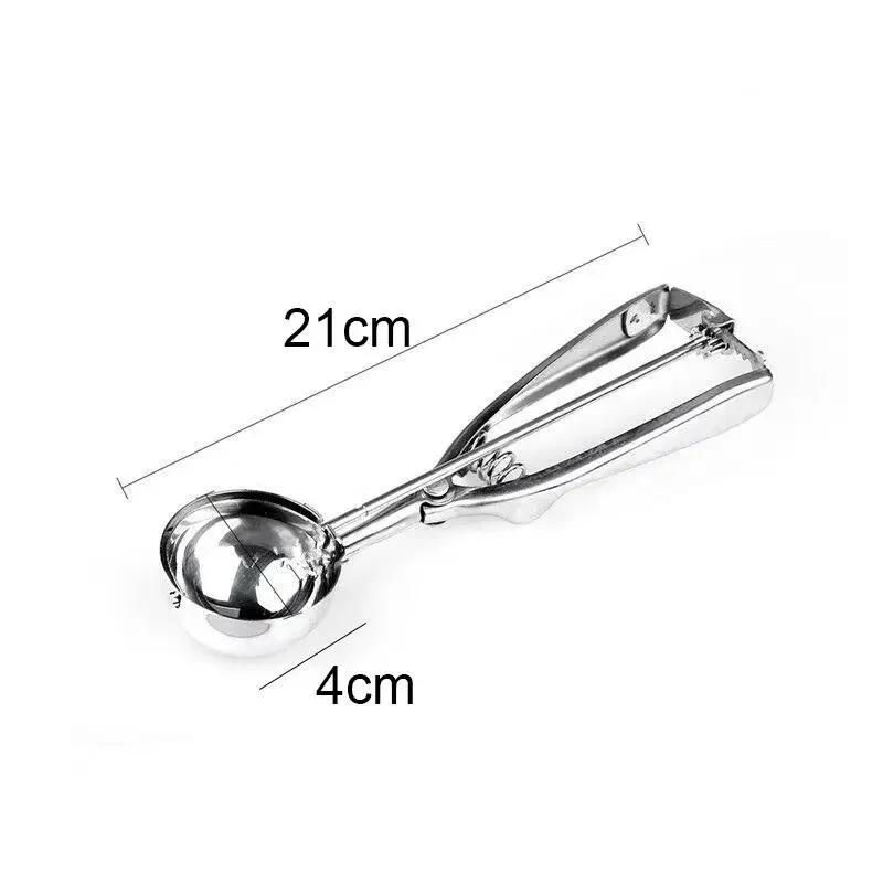 Новая кухонная ложка для мороженого и картофельного пюре, ложка из нержавеющей стали, пружинная ручка, кухонные принадлежности оптом, 3 размера на выбор