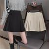 2024 Spring High-Waist Black Pleated A-Line Skirt - Celebrity Style for Plus Size Women