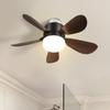 1pc 16-Inch Socket Fan Light Ceiling Fans With Lights And Remote - Screw In Small Ceiling Fan Replacement For E27 Light Bulb, Dimmable 3 Color Lights