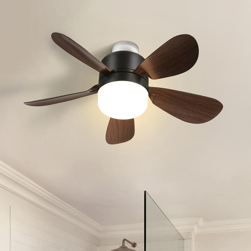 1pc 16-Inch Socket Fan Light Ceiling Fans With Lights And Remote - Screw In Small Ceiling Fan Replacement For E27 Light Bulb, Dimmable 3 Color Lights