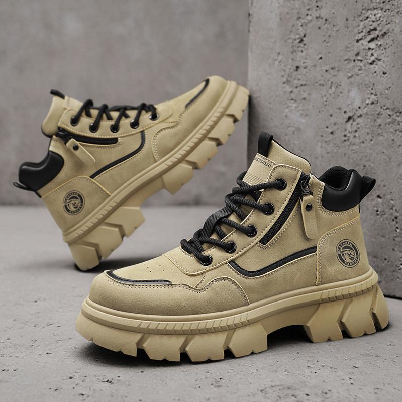 Новые модные осенние и зимние мужские высокие ботинки martin для студентов, трендовые рабочие туфли на мягкой подошве для мальчиков, кроссовки Martin с защитой труда