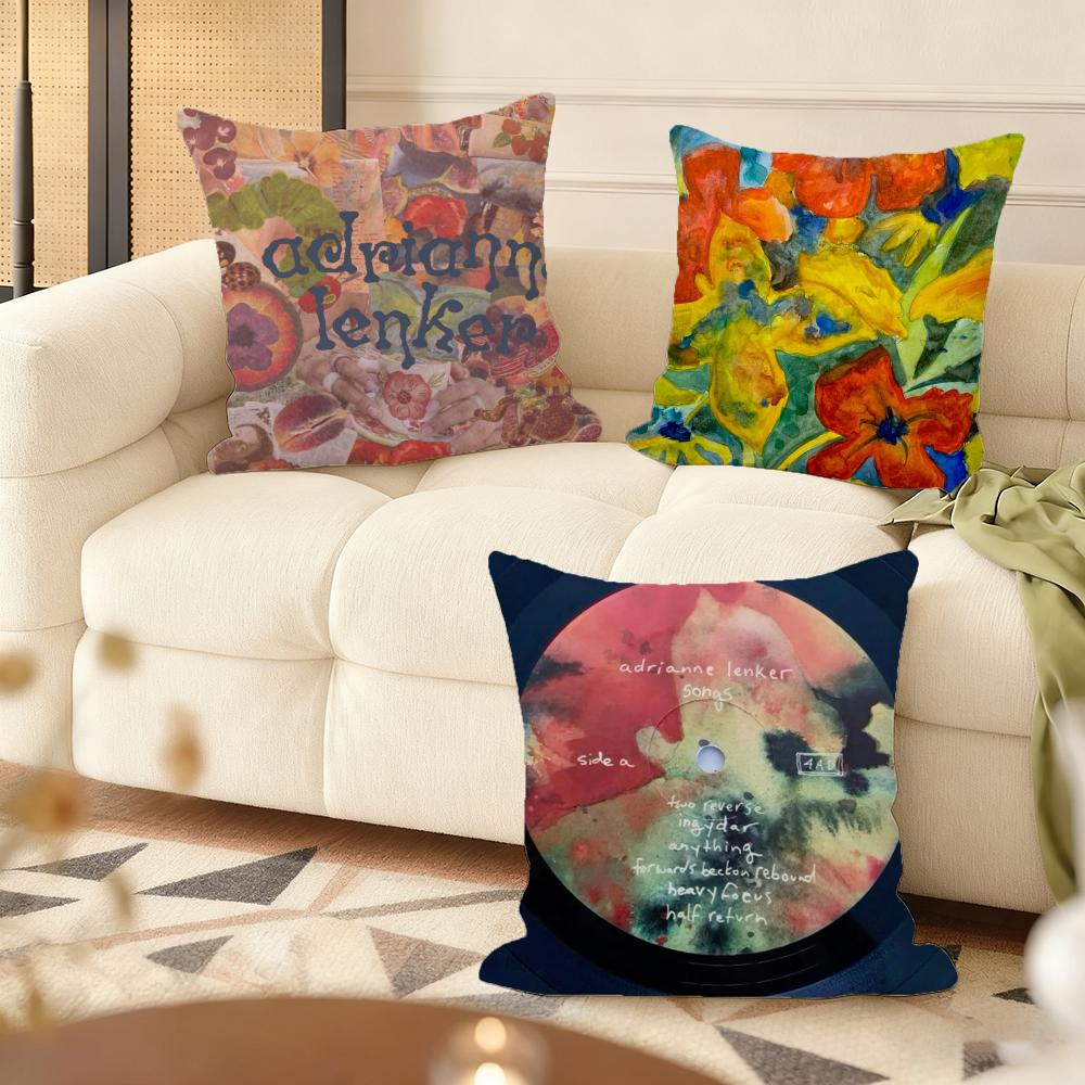 Cushion Cover Silky Short Plush Home Sofa Cushion Cover - Invisible Zipper Home Decoration Adrianne Lenker -Songs Album Art