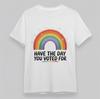 Women's Fashion T-Shirt Rainbow Star Pattern Tee Short Oversize Cotton White Tee