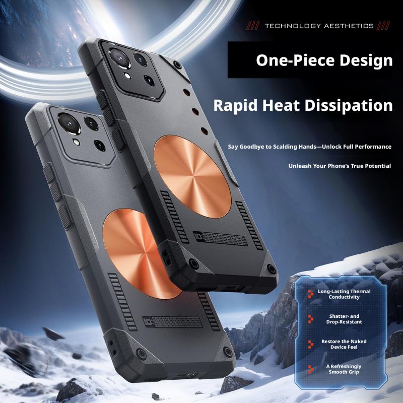Чехол для ASUS ROG Phone 9 Легкий силиконовый Медный теплоотвод Освежающий хват Игровой чехол-крышка для телефона