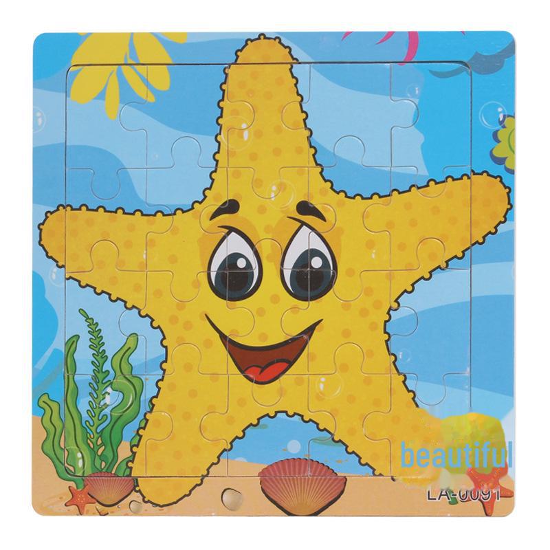 20-Piece Wooden Animal Cartoon Puzzle for Children Ages 3-7: Educational Early Learning Toy