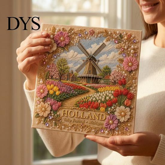 Творческие занятия и поделки для исцеления, Набор для рисования жемчугом DIY, Ручная работа: 3D-искусство с драгоценными камнями и бусинами, Цветочный пейзаж, Креативные проекты для домашнего декора