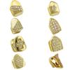 Позолоченные 18K клыки вампира Grillz с бриллиантом, Модный хип-хоп аксессуар для зубов на Хэллоуин