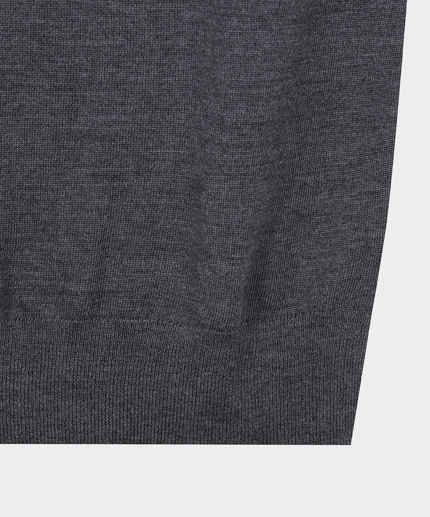 BROOKS BROTHERS Merino Wool Logo Polo Sweater (Charcoal) (Bbwtmnf301)