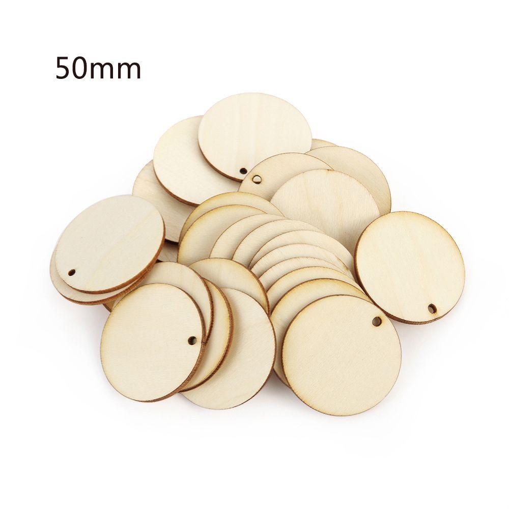 Natural Round Shape Slice Laser Cut Wood DIY Craft Wooden Ornament Wood Piece Hanging Pendant