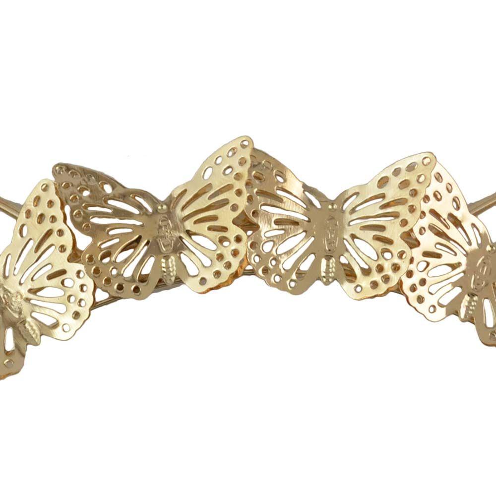Gold Fashion Party Women Cat Ear Zinc Zinc Alloy Leaf Girl Hair Hoop Headband Tiara Hairband