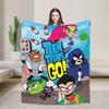 Плед Teen Titans Go Family Blanket из фланели в винтажном стиле, мягкий, для обивки кресел и диванов, зимний.