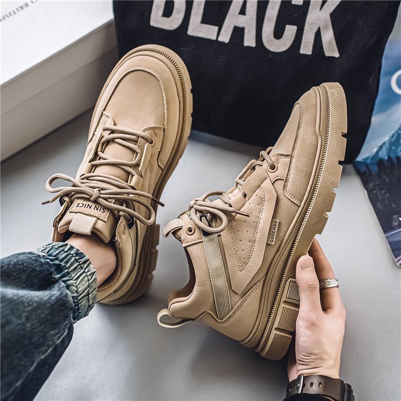 Men's Shoes Martin Boots Autumn New Outdoor Leisure Medium and High-top Trendy Shoes Men's Platform Retro Trendy Shoes