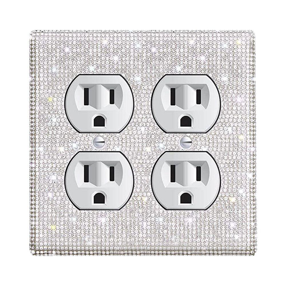 Панель переключателей Алмазная наклейка Стандарт США Стразы Накладка на стенную панель Прямоугольная Блестящая Легкий Кристалл Декоративная Блестящая Розетка