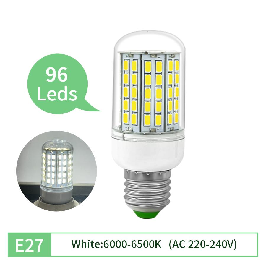 E27 LED Light Bulb E14 Corn Bulb Lamp Ceiling Chandeliers Lampada LED Lights 72 96 LEDs No Flicker AC220V 240V 5730 SMD Bombilla