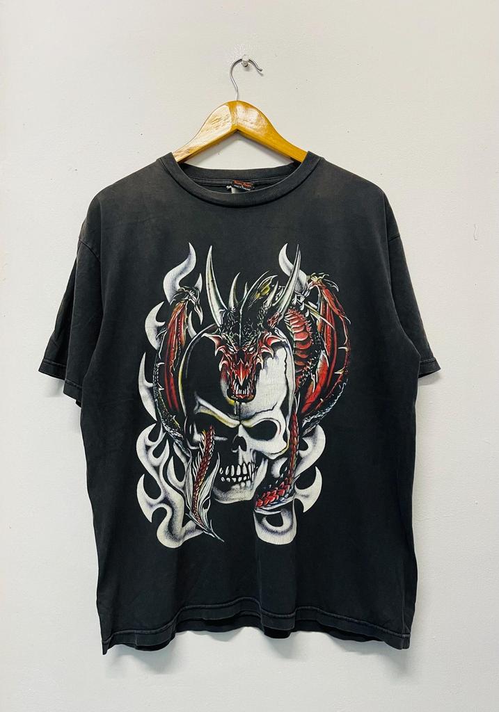 Vintage 90s Import Gear : Asian Motif Tattoo Clothing T-Shirt / Artwork / Graphics Art / Renaissance / Chrome / Streetwear Japan / L