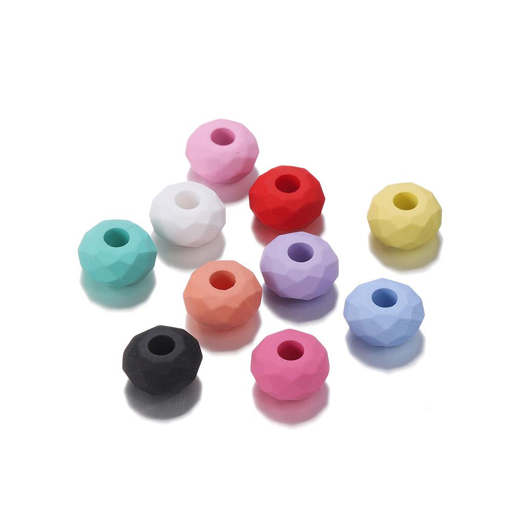 14мм Цветные акриловые DIY бусины - Проставка-абакус с большим отверстием для цепочек для телефона, аксессуаров для волос и ожерелий