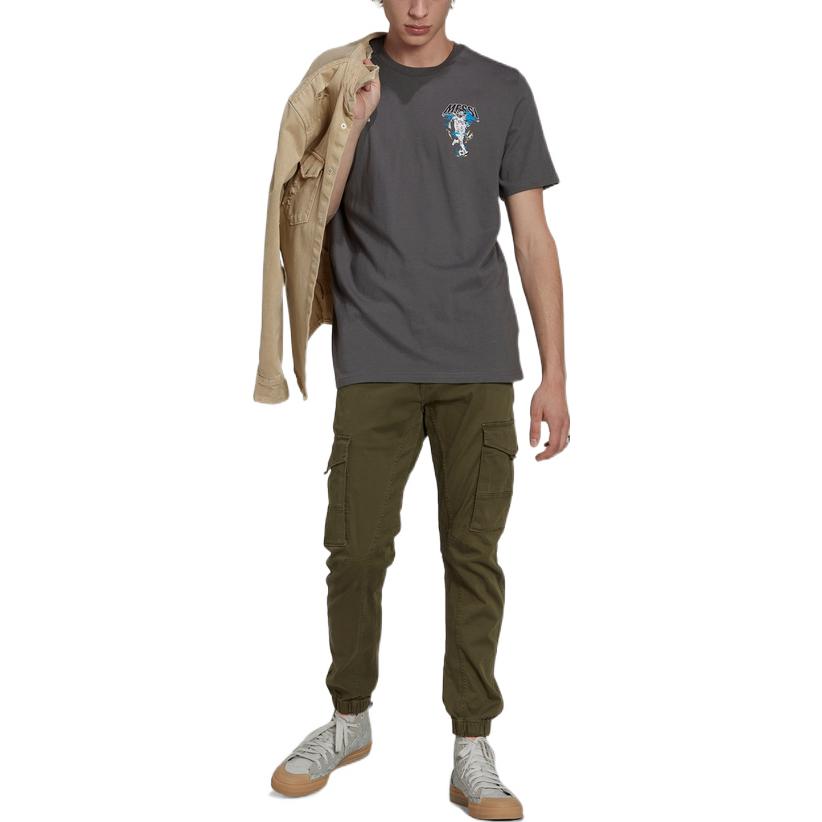 adidas Футболка с логотипом Football Print, мужские топы, темно-серая HG1952