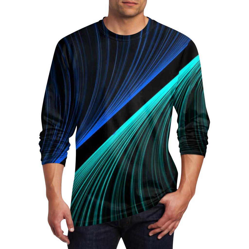Men's T Shirt O-Neck Clothing Apparel Outdoor Long Sleeve Print Fashion Designer Vintage