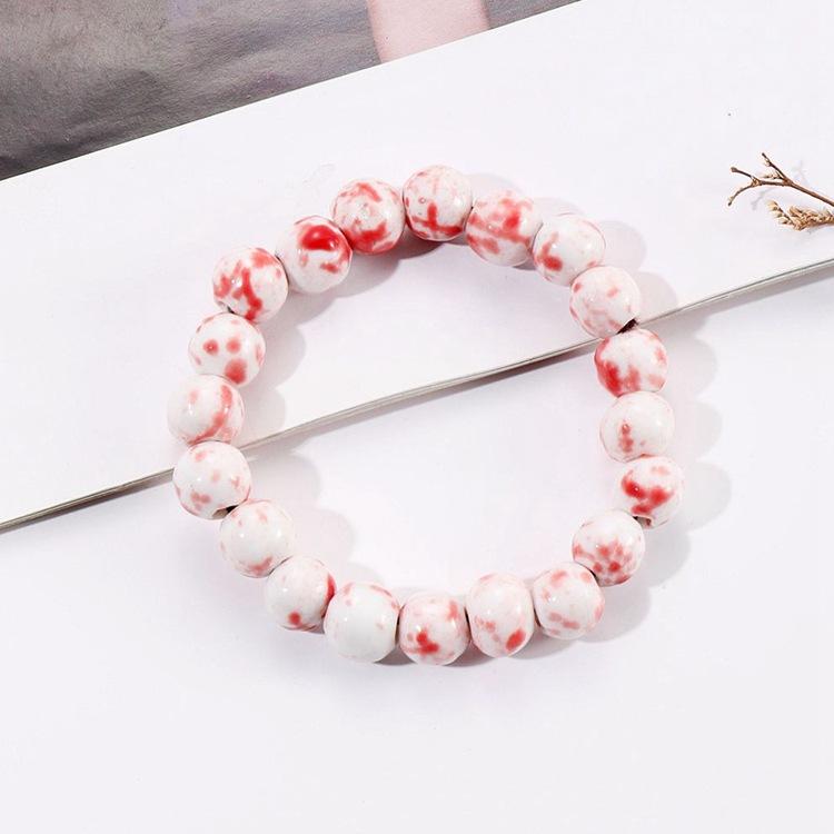 10 мм керамические украшения конфетного цвета полный браслет из бусин эластичный браслет в старинном стиле