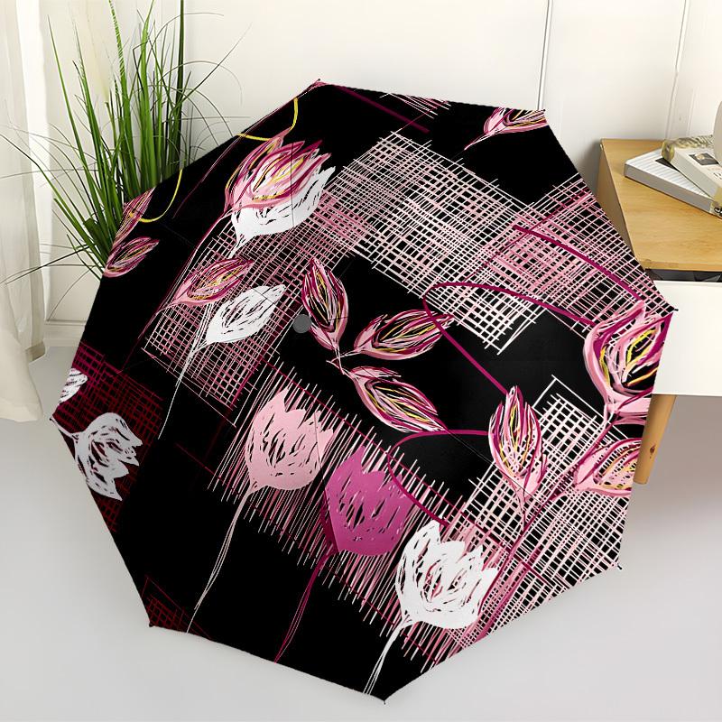 1pc Floral Pattern Automatic Open/Close Umbrella, Formal Events - Ideal Gift for Family or Friends, Outdoor Accessory yy251211243