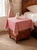 1pc Minimalist Plaid Woven Tablecloth, Fresh Farmhouse Style Decor For Bedside Cabinet, Coffee Table, TV Stand, Entryway