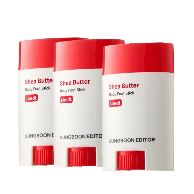 Sungboon Editor Shea Butter Baby Foot Stick Callus Softening & Moisturizing Care 20g 2+1 Set