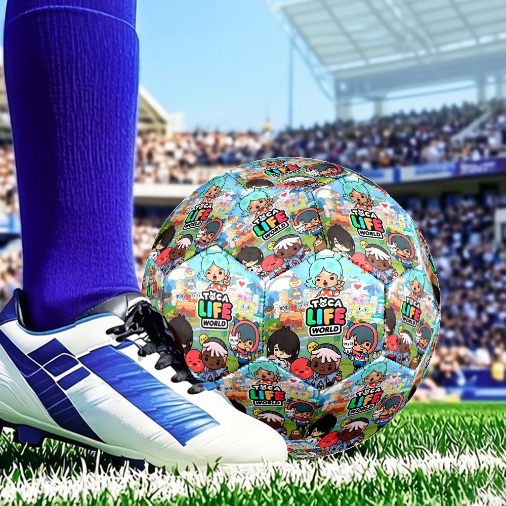 Vibrant World Of Toca Life Size 5 Soccer Ball, Suitable for Training and Matches, High-Elasticity, Wear-Resistant Material Gift for Fan