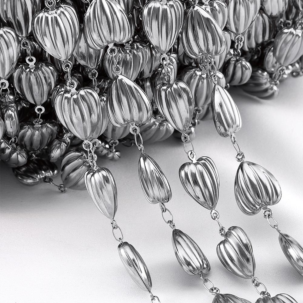 1M Stainless Steel Hip Hop Punk Butterfly Heart Ocean Shell Chain DIY Jewelry Necklace Bracelet Gold Plated Necklace Components