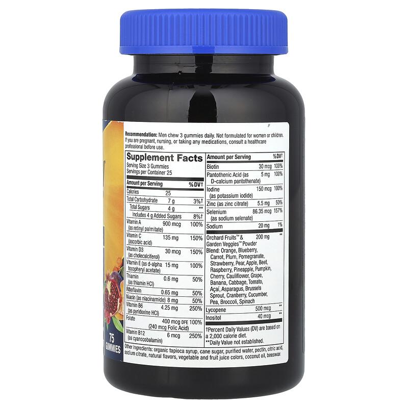 Alive!® Men's Premium Gummy Multivitamin, Orange, Grape & Cherry, 75 Gummies