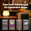 Night Light White Noise Light Sleep Monitor Light Multicolor Night Light Intelligent Charging Timed for Bedroom Decoration