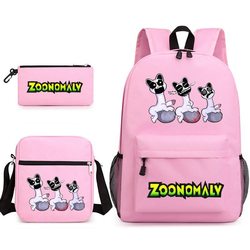 Деформированный школьный рюкзак 'Зоопарк' для мальчиков и девочек, трехсекционный, большой вместимости