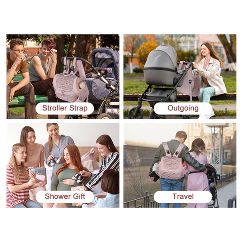 Мамочкина сумка для подгузников, органайзер для детской коляски, рюкзак большой вместимости для путешествий на открытом воздухе, сумка для беременных с термокарманом и пеленальным ковриком