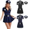 Womens Adult Sexy Police Officer Uniform Cosplay Costume 5-Piece Set Bodycon Role Play Party Outfits
