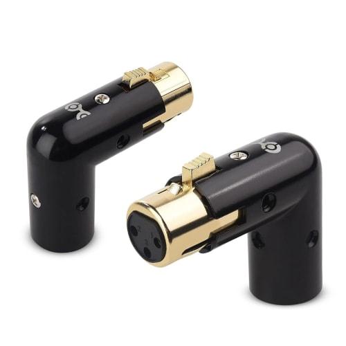 MAKIVI 2-Piece Adjustable Audio Adapter Plug, Male to Female Right Angle XLR Adapter, XLR Conversion and High-Performance 3-Pin XLR Design, XLR Cable