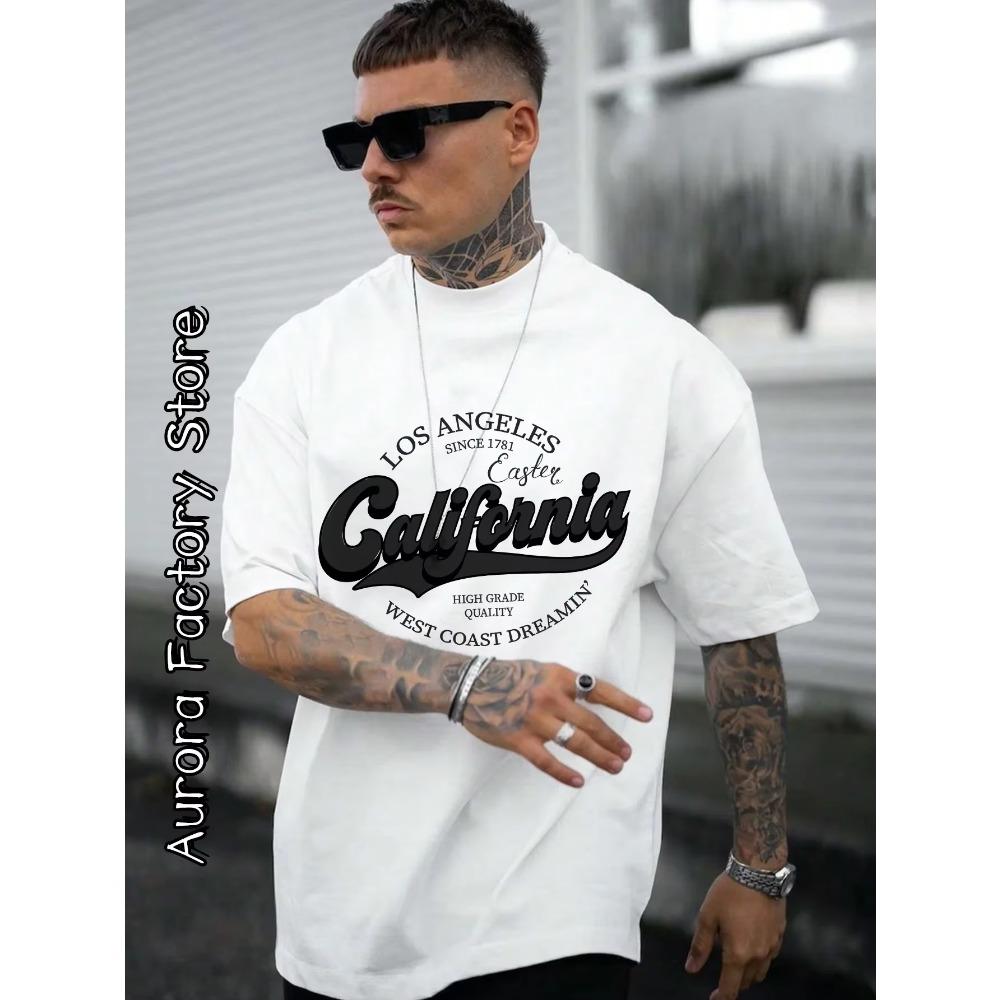 Летняя мода, тяжелая ретро мужская футболка с английскими буквами из 100% хлопка с принтом и круглым вырезом, высококачественная повседневная уличная футболка для фитнеса