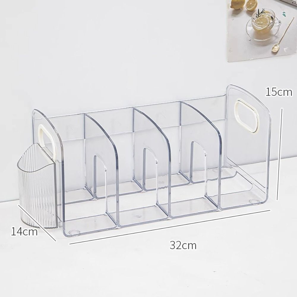 Transparent Handle Bookends Save Space Desk Storage Rack Book Holder Divider Book Stand  Minimalism