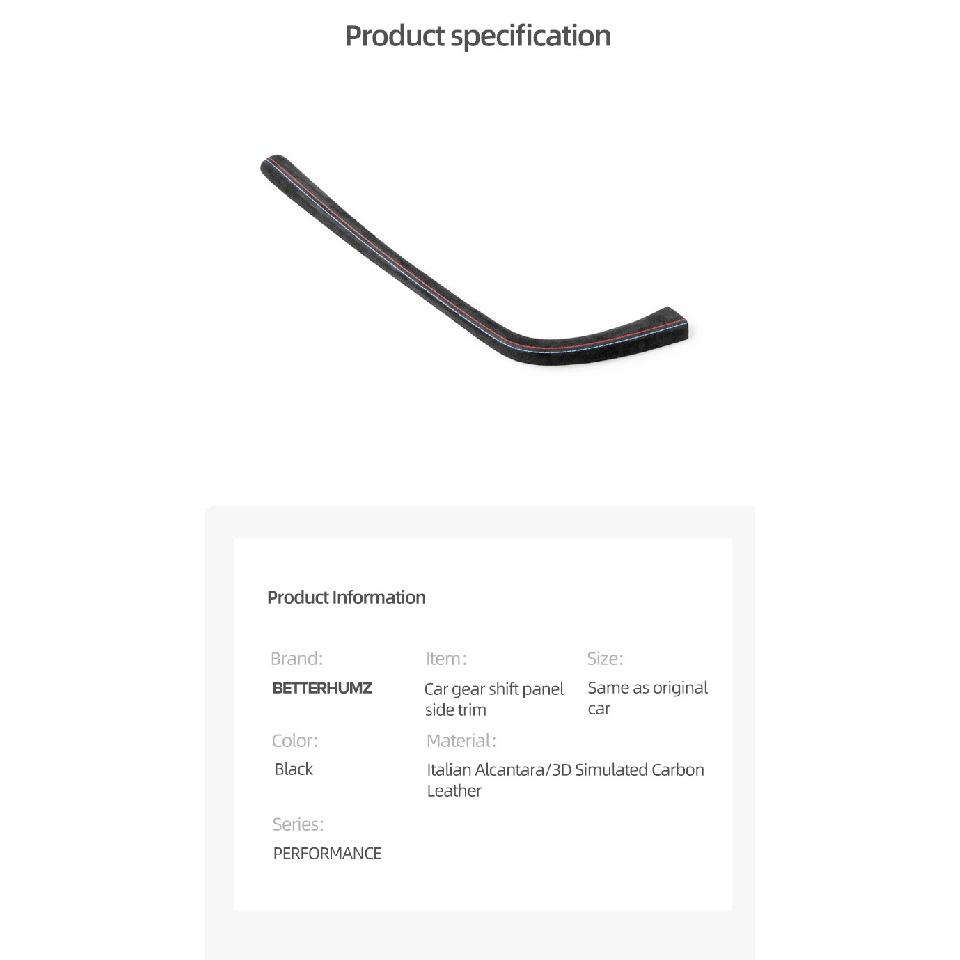 Center Console Gear Shift Panel Side Strip Made of Alcantara For 3 Series F30 F32 F34 M Performance Car Interior Accessories