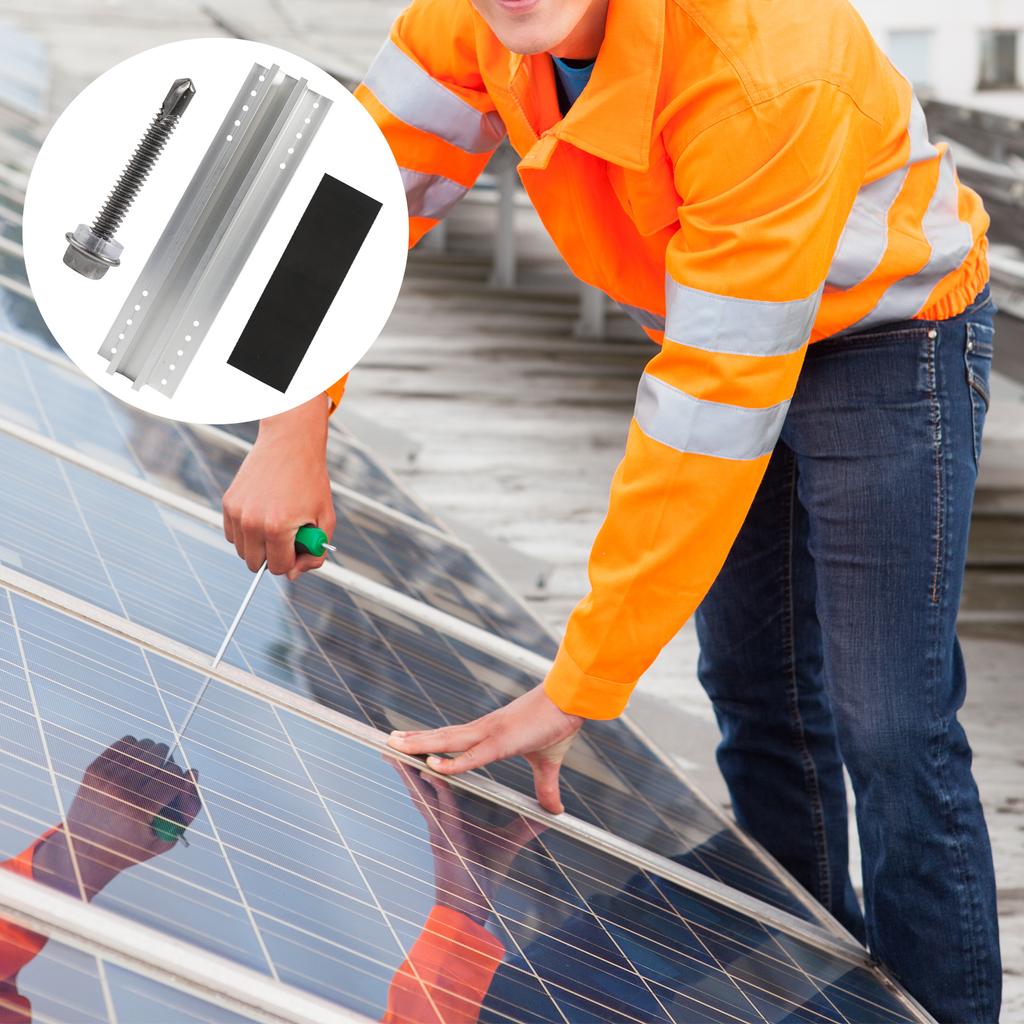 Aluminum Alloy Mini Short Rail Roof Mount Solar Panel Mounting Bracket Photovoltaic Support Solar System Accessories