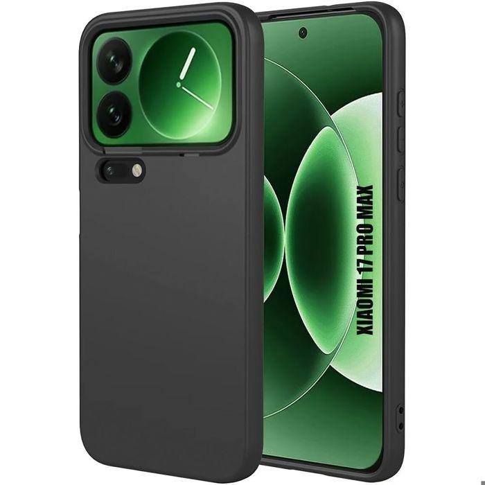 Coque pour Xiaomi 17 Pro Max, Protection Silicone Liquide Souple Slim Léger Anti-Rayures - Noir