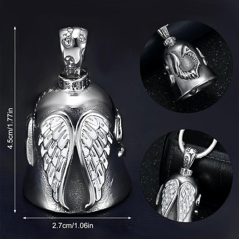 1 шт. Мотоциклетный колокольчик с подвеской в виде ангельских крыльев на удачу, байкерские колокольчики, аксессуары для транспортных средств, наклейка на автомобиль